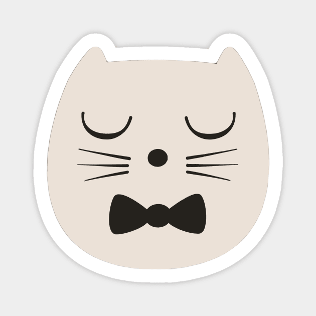 Puss Whiskas Cartoon Pussy Cat, Bow Tie Sticker by JonDelorme